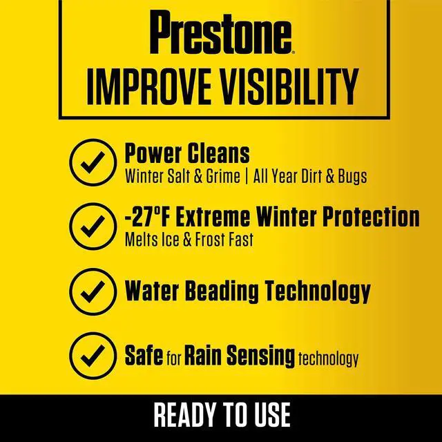 Alt view image 6 of 7 - Prestone AS658 Deluxe 2-in-1 Windshield Washer Fluid, 1 Gallon
