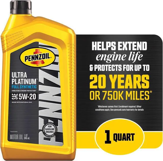 Alt view image 2 of 6 - Pennzoil Ultra Platinum Full Synthetic 5W-20 Motor Oil (1-Quart, Case of 6)