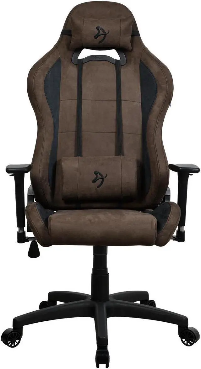 Alt view image 2 of 5 - Arozzi Torretta Premium SuperSoft Upholstery Fabric with Unique Velvety Texture Breathable Fluid-Repellant Ergonomic Design with 2 Supportive Pillows for Office and Gaming Chair - Brown