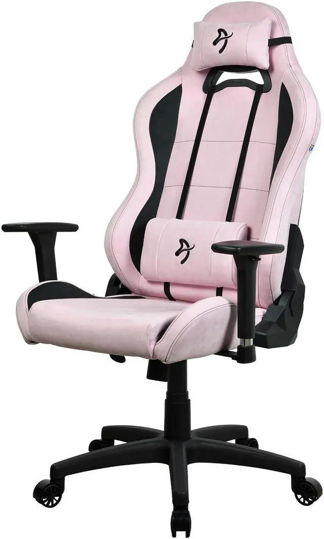 Main image of Arozzi Torretta Premium SuperSoft Upholstery Fabric with Unique Velvety Texture Breathable Fluid-Repellant Ergonomic Design with 2 Supportive Pillows for Office and Gaming Chair - Pink