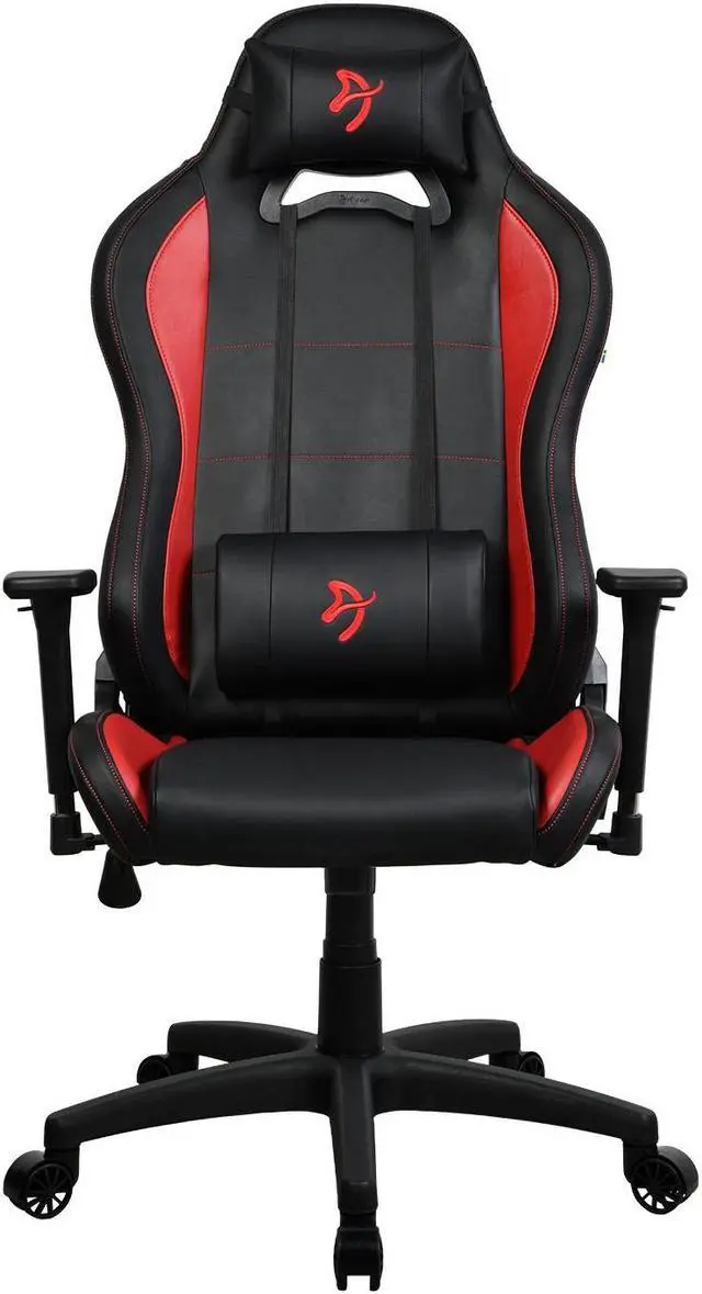 Alt view image 2 of 5 - Arozzi Torretta Premium SoftPU Upholstery Fabric with Unique Velvety Texture Breathable Fluid-Repellant Ergonomic Design with 2 Supportive Pillows for Office and Gaming Chair - Black / Red