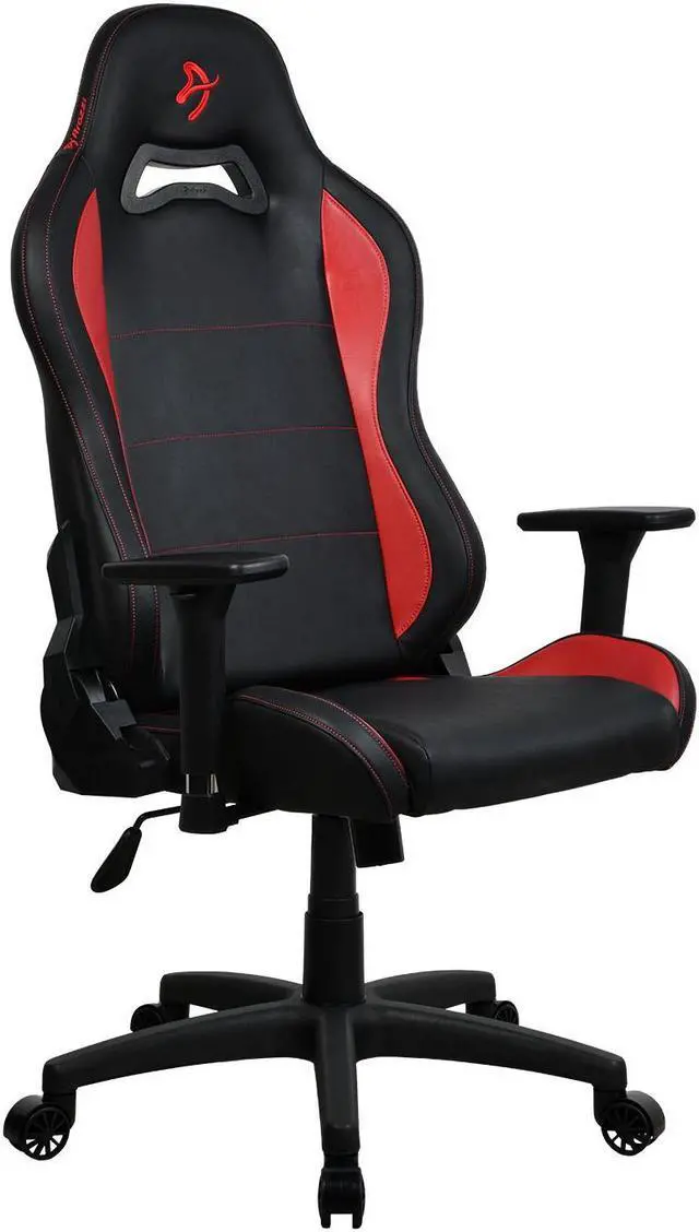 Alt view image 3 of 5 - Arozzi Torretta Premium SoftPU Upholstery Fabric with Unique Velvety Texture Breathable Fluid-Repellant Ergonomic Design with 2 Supportive Pillows for Office and Gaming Chair - Black / Red