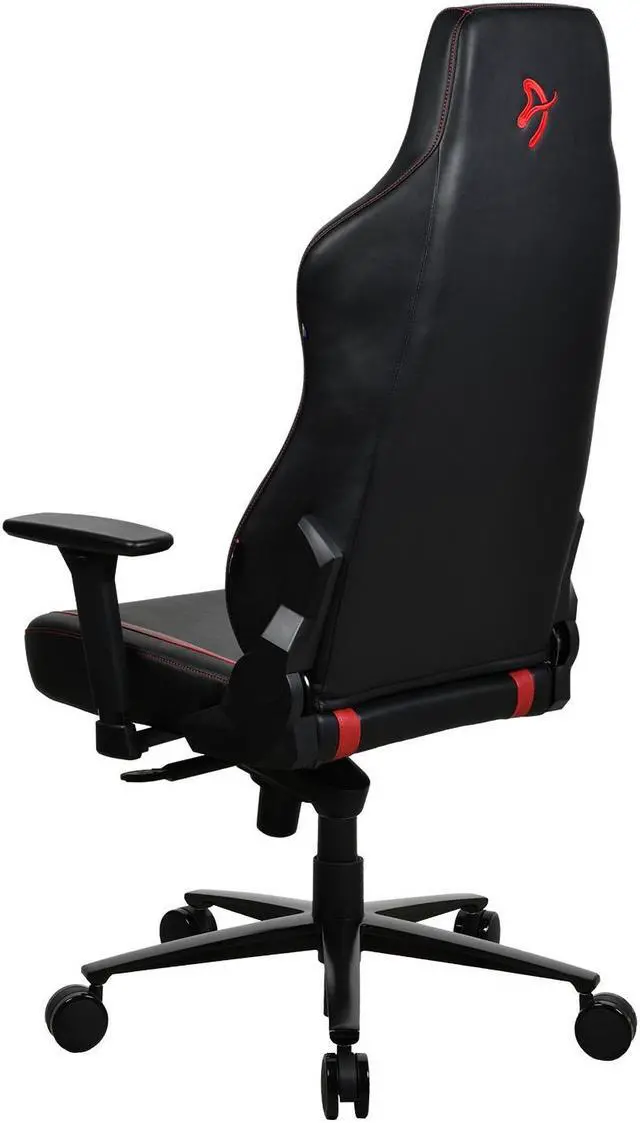 Alt view image 4 of 5 - Arozzi Vernazza SoftPU Upholstery Ergonomic Office and Gaming Chair with High Backrest Recliner Swivel Tilt Rocker Adjustable Height and Adjustable Lumbar and Neck Support - Black/Red