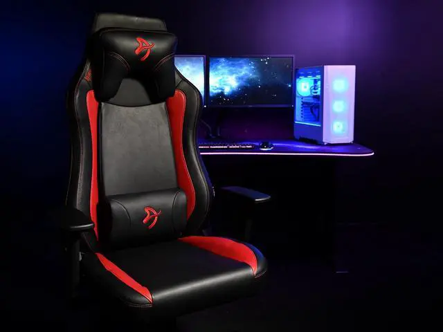 Alt view image 5 of 5 - Arozzi Vernazza SoftPU Upholstery Ergonomic Office and Gaming Chair with High Backrest Recliner Swivel Tilt Rocker Adjustable Height and Adjustable Lumbar and Neck Support - Black/Red