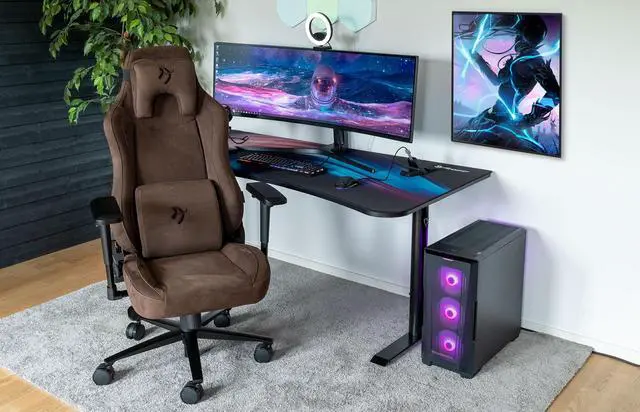 Alt view image 5 of 5 - Arozzi Vernazza Supersoft Upholstery Ergonomic Office and Gaming Chair with High Backrest Recliner Swivel Tilt Rocker Adjustable Height and Adjustable Lumbar and Neck Support - Brown