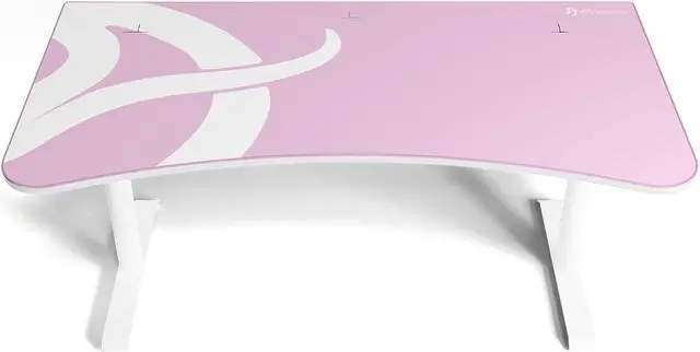 Alt view image 2 of 4 - Arozzi Arena Ultrawide Curved Gaming and Office Desk with Full Surface Water Resistant and Washable Mouse Pad and 3 Custom Monitor Mount Cut Outs with Cable Management - Pink