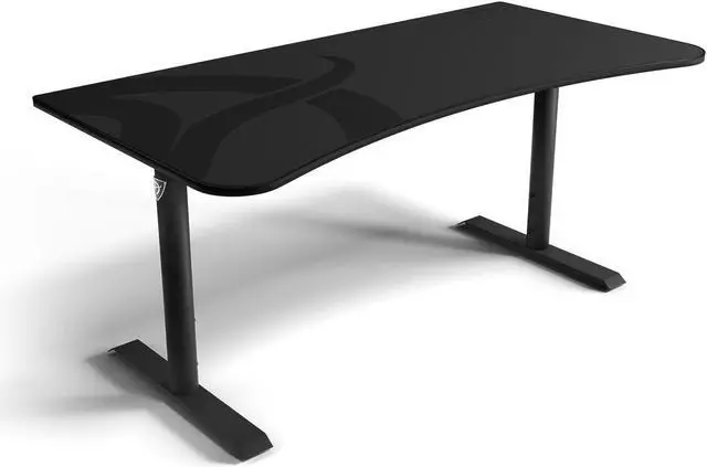 Alt view image 3 of 4 - Arozzi Arena Ultrawide Curved Gaming and Office Desk with Full Surface Water Resistant and Washable Mouse Pad and 3 Custom Monitor Mount Cut Outs with Cable Management - Gunmetal
