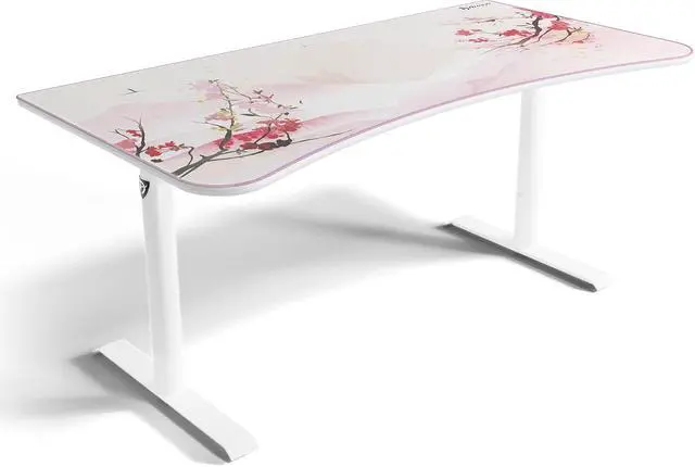 Alt view image 3 of 4 - Arozzi Arena Ultrawide Curved Gaming and Office Desk with Full Surface Water Resistant and Washable Mouse Pad and 3 Custom Monitor Mount Cut Outs with Cable Management - Sakura