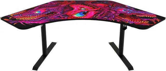 Alt view image 3 of 4 - Arozzi Arena Angelo Ultrawide Curved Gaming and Office Desk with Full Surface Water Resistant and Washable Mouse Pad and 3 Custom Monitor Mount Cut Outs with Cable Management - Crawling Chaos