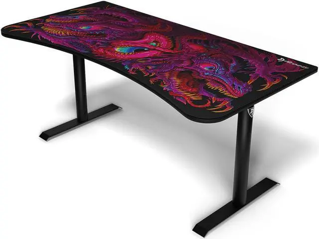 Main image of Arozzi Arena Ultrawide Curved Gaming and Office Desk with Full Surface Water Resistant and Washable Mouse Pad and 3 Custom Monitor Mount Cut Outs with Cable Management - Crawling Chaos