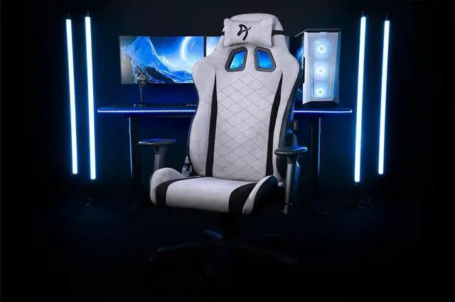 Alt view image 2 of 6 - Arozzi Avanti Premium Soft Fabric Upholstery Fabric with Unique Velvety Texture Breathable Fluid-Repellant Ergonomic Design for Office and Gaming Chair - Light Grey
