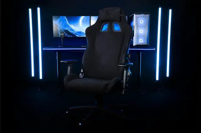 Alt view image 2 of 6 - Arozzi Avanti Premium Soft Fabric Upholstery Fabric with Unique Velvety Texture Breathable Fluid-Repellant Ergonomic Design for Office and Gaming Chair - Pure Black