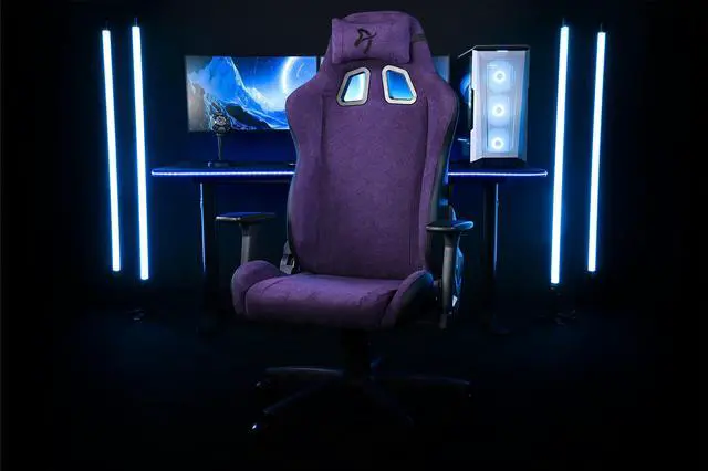 Alt view image 2 of 6 - Arozzi Avanti Premium Soft Fabric Upholstery Fabric with Unique Velvety Texture Breathable Fluid-Repellant Ergonomic Design for Office and Gaming Chair - Pure Purple