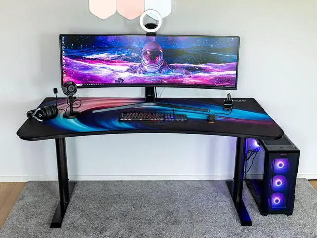 Alt view image 3 of 3 - Arozzi Full Surface Arena Desk Mat (Pure Black) - Edge-Stitched, Water Resistant ARENA-D009