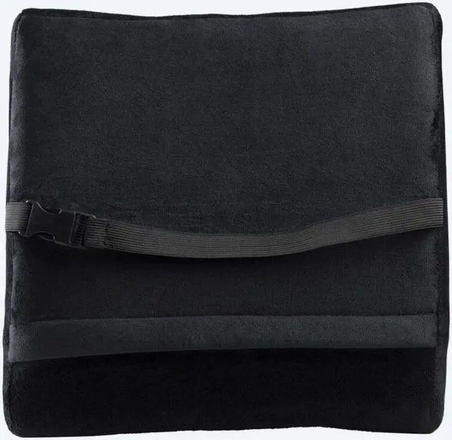 Alt view image 4 of 7 - Arozzi Memory Foam Lumbar Support Pillow Relieves Backache and Fatigue After Long Periods of Sitting Down Working or Gaming - Black