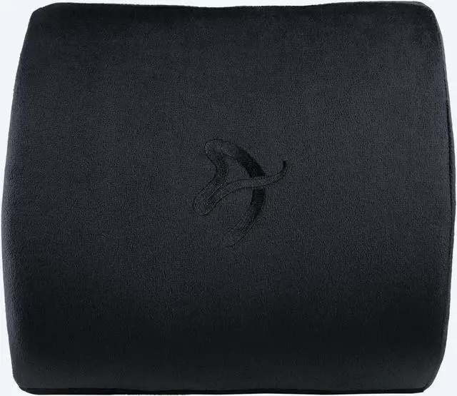Main image of Arozzi Memory Foam Lumbar Support Pillow Relieves Backache and Fatigue After Long Periods of Sitting Down Working or Gaming - Black