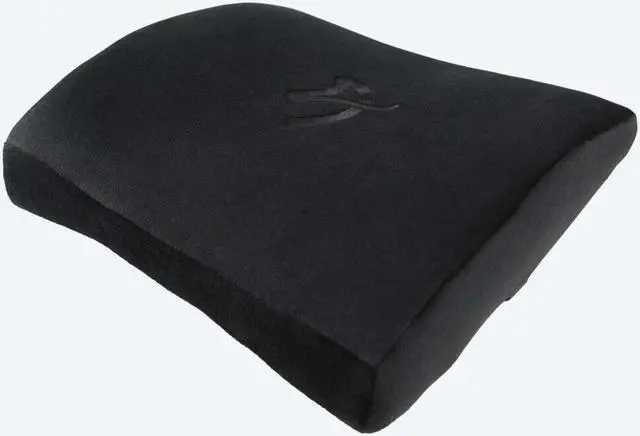 Alt view image 3 of 7 - Arozzi Memory Foam Lumbar Support Pillow Relieves Backache and Fatigue After Long Periods of Sitting Down Working or Gaming - Black