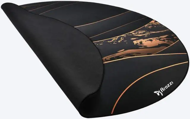 Alt view image 2 of 4 - Arozzi Zona Microfiber Noise Dampening and Scratch Protection Anti-Slip Chair Mat - Black Gold