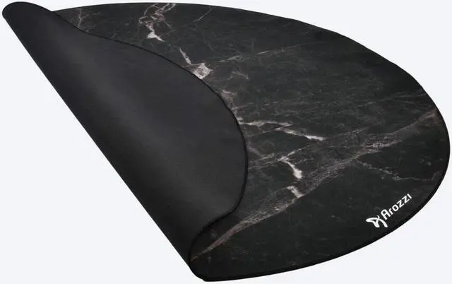 Alt view image 2 of 4 - Arozzi Zona Microfiber Noise Dampening and Scratch Protection Anti-Slip Chair Mat - Black Marble