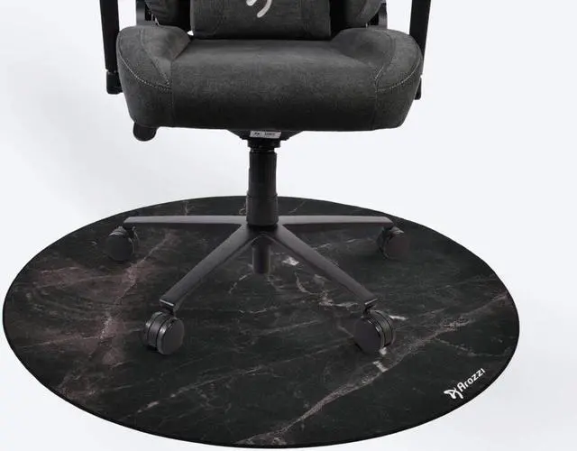 Alt view image 3 of 4 - Arozzi Zona Microfiber Noise Dampening and Scratch Protection Anti-Slip Chair Mat - Black Marble