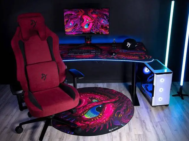 Alt view image 4 of 4 - Arozzi Zona Microfiber Noise Dampening and Scratch Protection Anti-Slip Chair Mat - Crawling Chaos