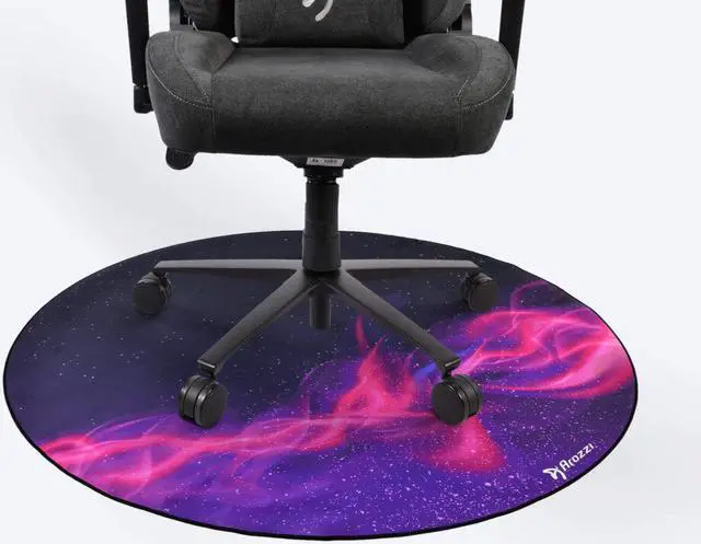 Alt view image 3 of 4 - Arozzi Zona Microfiber Noise Dampening and Scratch Protection Anti-Slip Chair Mat - Galaxy