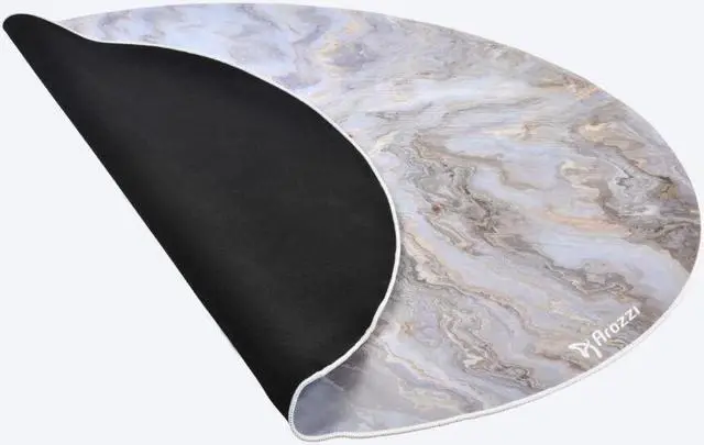 Alt view image 2 of 4 - Arozzi Zona Microfiber Noise Dampening and Scratch Protection Anti-Slip Chair Mat - White Marble