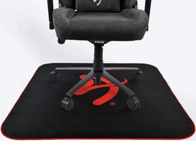Alt view image 3 of 4 - Arozzi Zona Quattro Microfiber Noise Dampening and Scratch Protection Anti-Slip Chair Mat - Black - Red