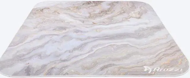 Main image of Arozzi Zona Quattro Microfiber Noise Dampening and Scratch Protection Anti-Slip Chair Mat - White Marble