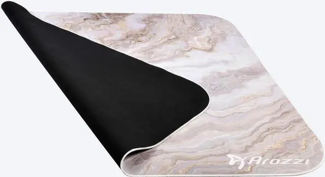 Alt view image 2 of 4 - Arozzi Zona Quattro Microfiber Noise Dampening and Scratch Protection Anti-Slip Chair Mat - White Marble