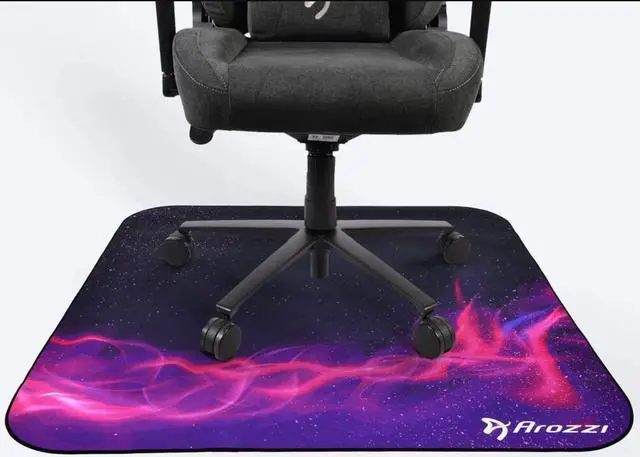 Alt view image 3 of 4 - Arozzi Zona Quattro Microfiber Noise Dampening and Scratch Protection Anti-Slip Chair Mat -  Deep Purple - Galaxy