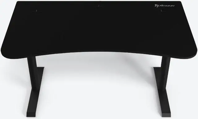 Alt view image 4 of 7 - Arozzi Arena Medium Curved Gaming and Office Desk with Full Surface Water Resistant and Washable Mouse Pad, 2 Monitor Mount Cut-Outs, and Built-In Cable Management - Pure Black