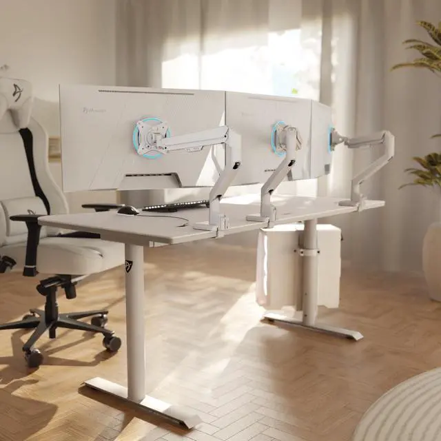 Alt view image 6 of 7 - Arozzi Alzare Neo - Gas Spring Monitor Arm - White