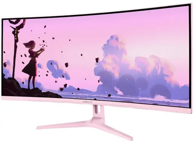 Alt view image 2 of 7 - Arozzi Nova 34" Curved VA 165Hz Ultrawide Gaming Monitor - Pink