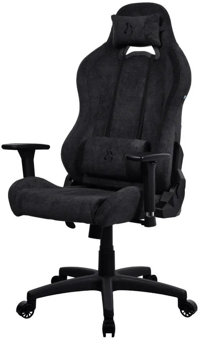 Main image of Arozzi Torretta Soft Fabric Gaming Chair, Breathable Fluid-Repellent Ergonomic Office Chair with Adjustable Height, 3D Armrest & 2 Supportive Pillows (Pure Black)