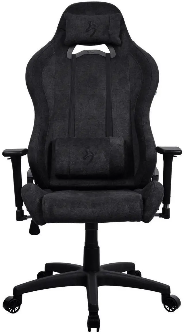Alt view image 3 of 7 - Arozzi Torretta Soft Fabric Gaming Chair, Breathable Fluid-Repellent Ergonomic Office Chair with Adjustable Height, 3D Armrest & 2 Supportive Pillows (Pure Black)
