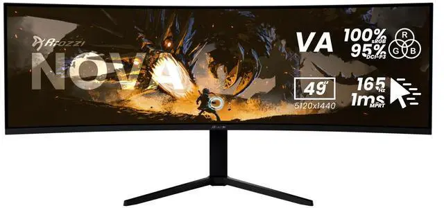 Main image of Arozzi Nova 49" Curved VA 165Hz Ultrawide Gaming Monitor - Black
