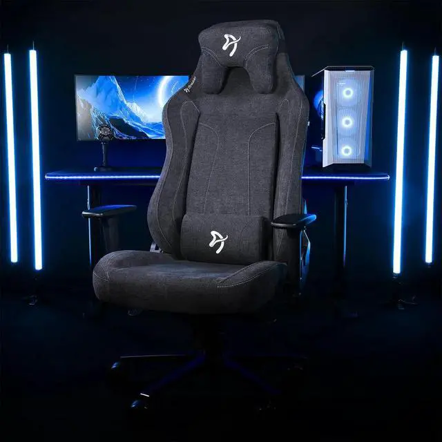 Alt view image 6 of 6 - Arozzi Vernazza XL Soft Fabric Leather Ergonomic Office and Gaming Chair with High Backrest Recliner Swivel Tilt Rocker Adjustable Height and Adjustable Lumbar and Neck Support - Dark Grey