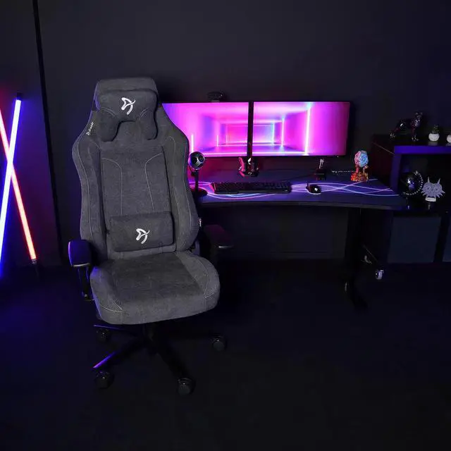 Alt view image 5 of 6 - Arozzi Vernazza XL Soft Fabric Leather Ergonomic Office and Gaming Chair with High Backrest Recliner Swivel Tilt Rocker Adjustable Height and Adjustable Lumbar and Neck Support - Dark Grey