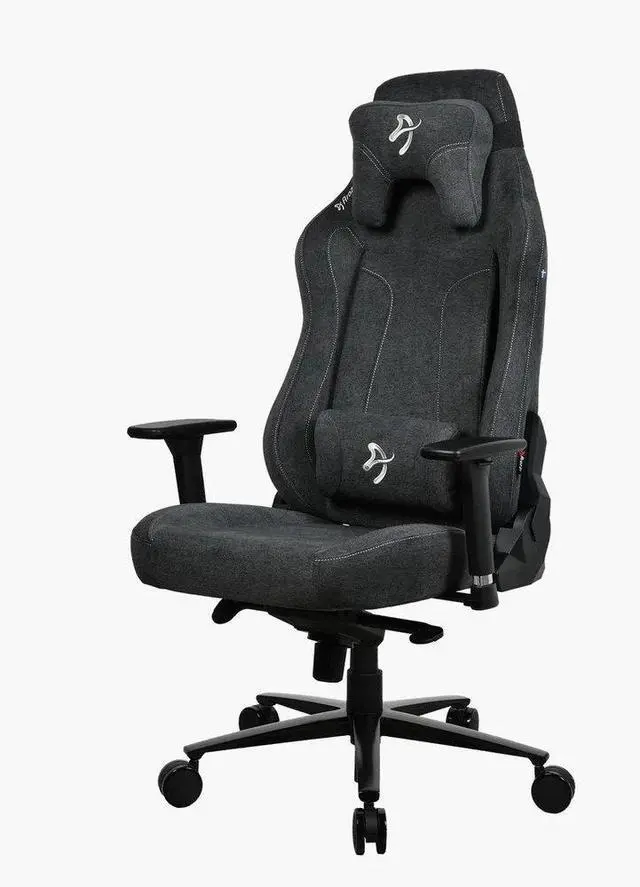 Main image of Arozzi Vernazza XL Soft Fabric Leather Ergonomic Office and Gaming Chair with High Backrest Recliner Swivel Tilt Rocker Adjustable Height and Adjustable Lumbar and Neck Support - Dark Grey