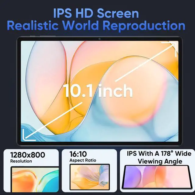 Alt view image 3 of 7 - N-one Android 13 Tablet, 10 Inch HD 12GB(6+6) 128GB 8-Core & 1TB Expand Computer Tablets, Dual Camera WiFi GPS Bluetooth 13MP Camera Google GMS Certified for Work
