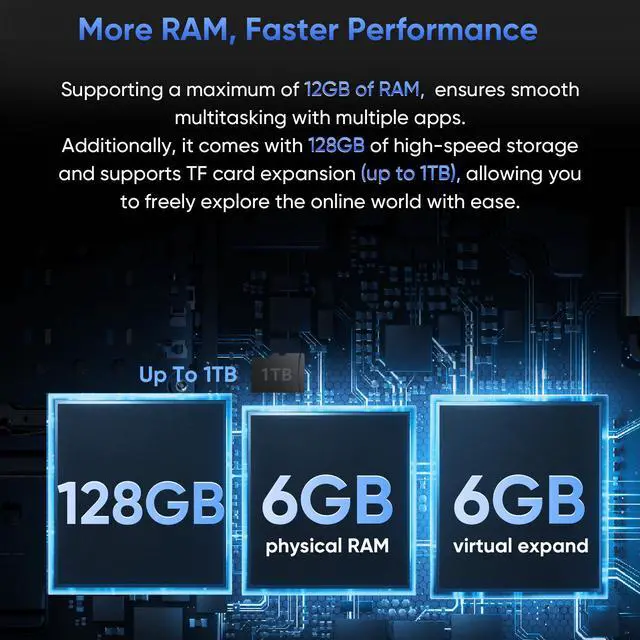 Alt view image 7 of 7 - N-one Android 13 Tablet, 10 Inch HD 12GB(6+6) 128GB 8-Core & 1TB Expand Computer Tablets, Dual Camera WiFi GPS Bluetooth 13MP Camera Google GMS Certified for Work