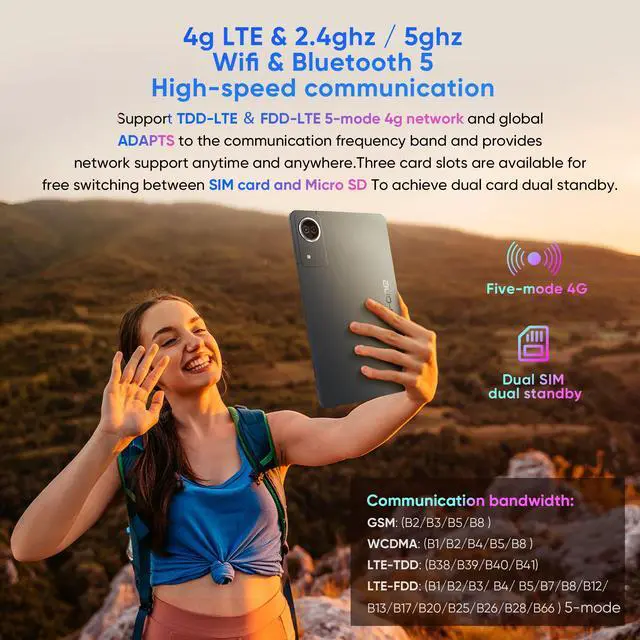 Alt view image 7 of 7 - N-one Android 14 Tablet, 2024 Newest Android Tablets Qualcomm Snapdragon 8 Core 20GB(8+12) 128GB 12 inch FHD Screen, Unlocked 4G LTE Cellular WiFi 9200mAh Fast Charger