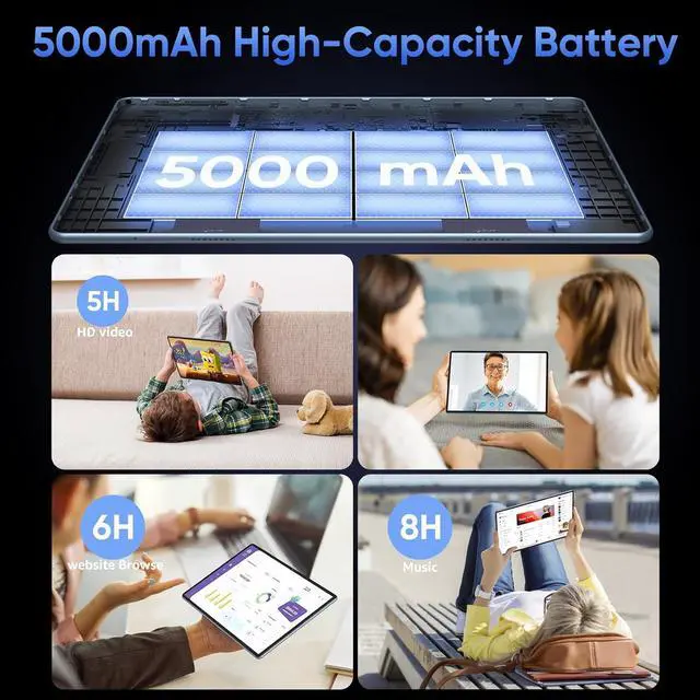 Alt view image 7 of 7 - N-one Npad Y1 10.1 Inch IPS Screen RK3562 Quad-Core 4GB+4GB Expansion RAM 64GB ROM Camera 2MP+5MP 5000mAh Battery for Android 13 Tablet, Gift Ideas for Everyone