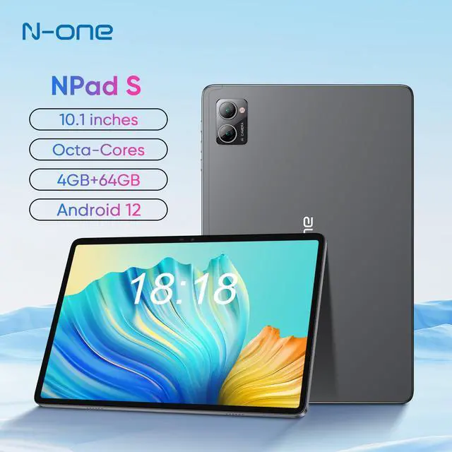 Main image of N-one Android Tablet Octa-Core MTK8183 CPU 4GB RAM 64GB ROM HD IPS Touchscreen 6H Battery Dual Camera 2.4GHz &5.0GHz WiFi Dual band