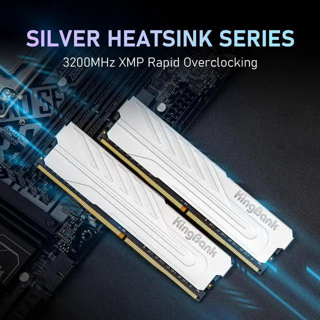 Alt view image 2 of 7 - KingBank Computer Desktop Memory Ram DDR4 16GB(2x8GB) 3200MHz CL16 1.35V with Heatsink for Desktop Computer High Performance Gaming Office