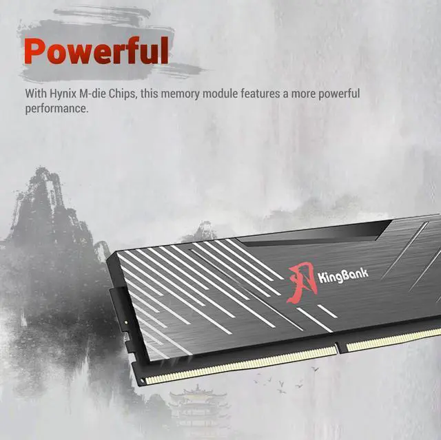 Alt view image 6 of 7 - KingBank Computer Desktop Memory Ram Hynix M-die  DDR5 32GB(2x16GB)  6400MHz CL32 1.4V with Heatsink for Desktop Computer High Performance Gaming