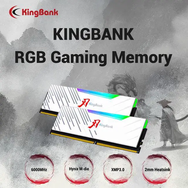 Alt view image 3 of 7 - KingBank RGB Computer Desktop Memory Ram  Hynix M-die  DDR5 32GB(2x16GB) 6000MHz CL36 1.35V with Heatsink for Desktop Computer High Performance Gaming