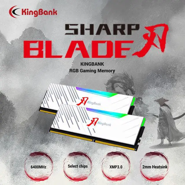 Alt view image 4 of 7 - KingBank RGB Computer Desktop Memory Ram Hynix M-die DDR5 96GB (2 x 48GB)  6400MHz CL32 1.4V with Heatsink for Desktop Computer High Performance Gaming