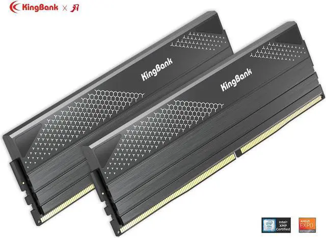 Main image of KingBank Computer Desktop Memory Ram Hynix A-die  DDR5 32GB(2x16GB) 6000MHz CL30 1.35V with Thick Heatsink for Desktop Computer High Performance Gaming
